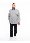 Chemise géométrique grande taille non iron gris