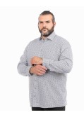 Chemise géométrique grande taille non iron gris