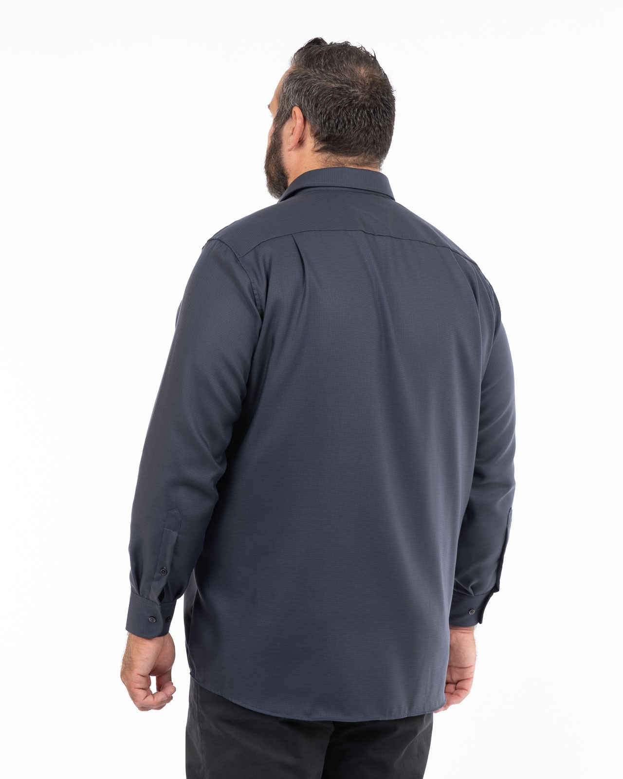 Chemise dobby pour homme grand non iron bleu marine