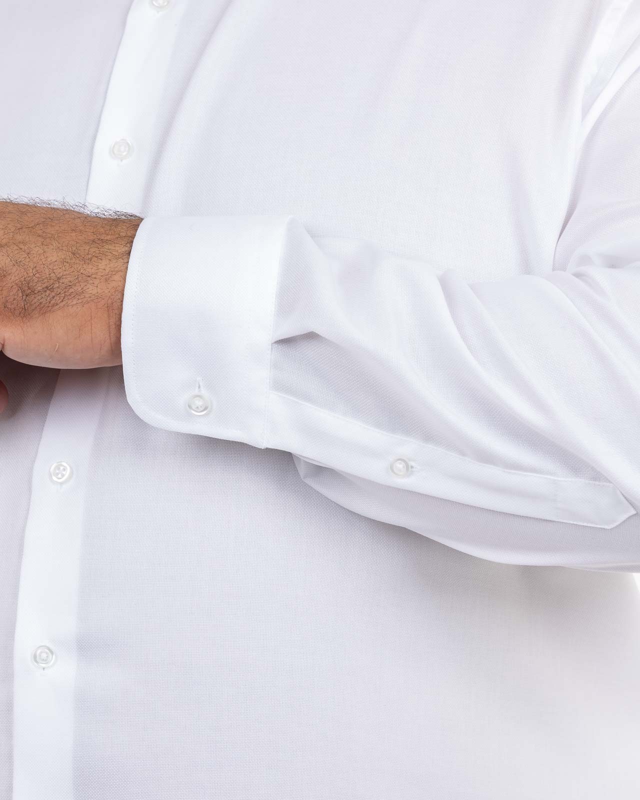 Chemise piqué grande taille non iron blanc