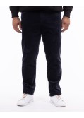 Pantalon chino grande taille en velours bleu marine