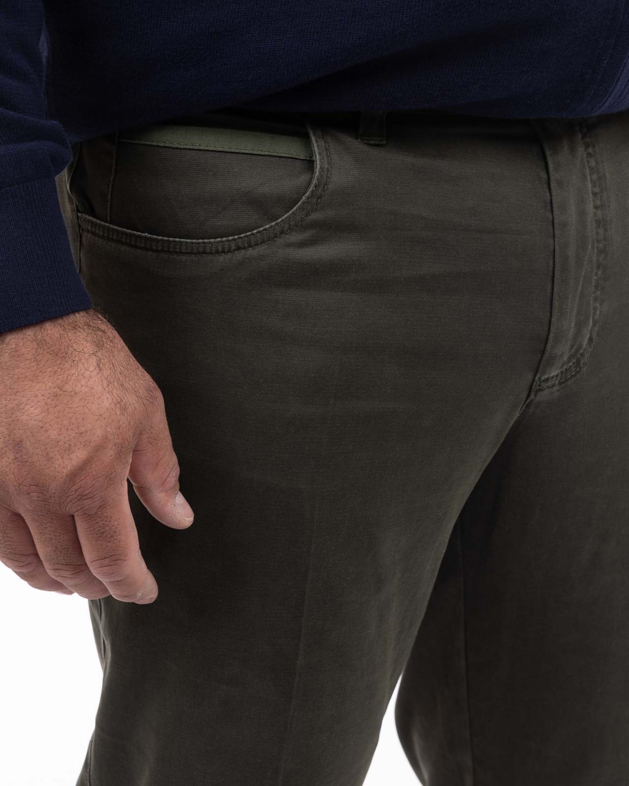 Pantalon chino grande taille vert kaki