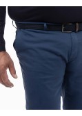 Pantalon chino twill grande taille avec ceinture bleu
