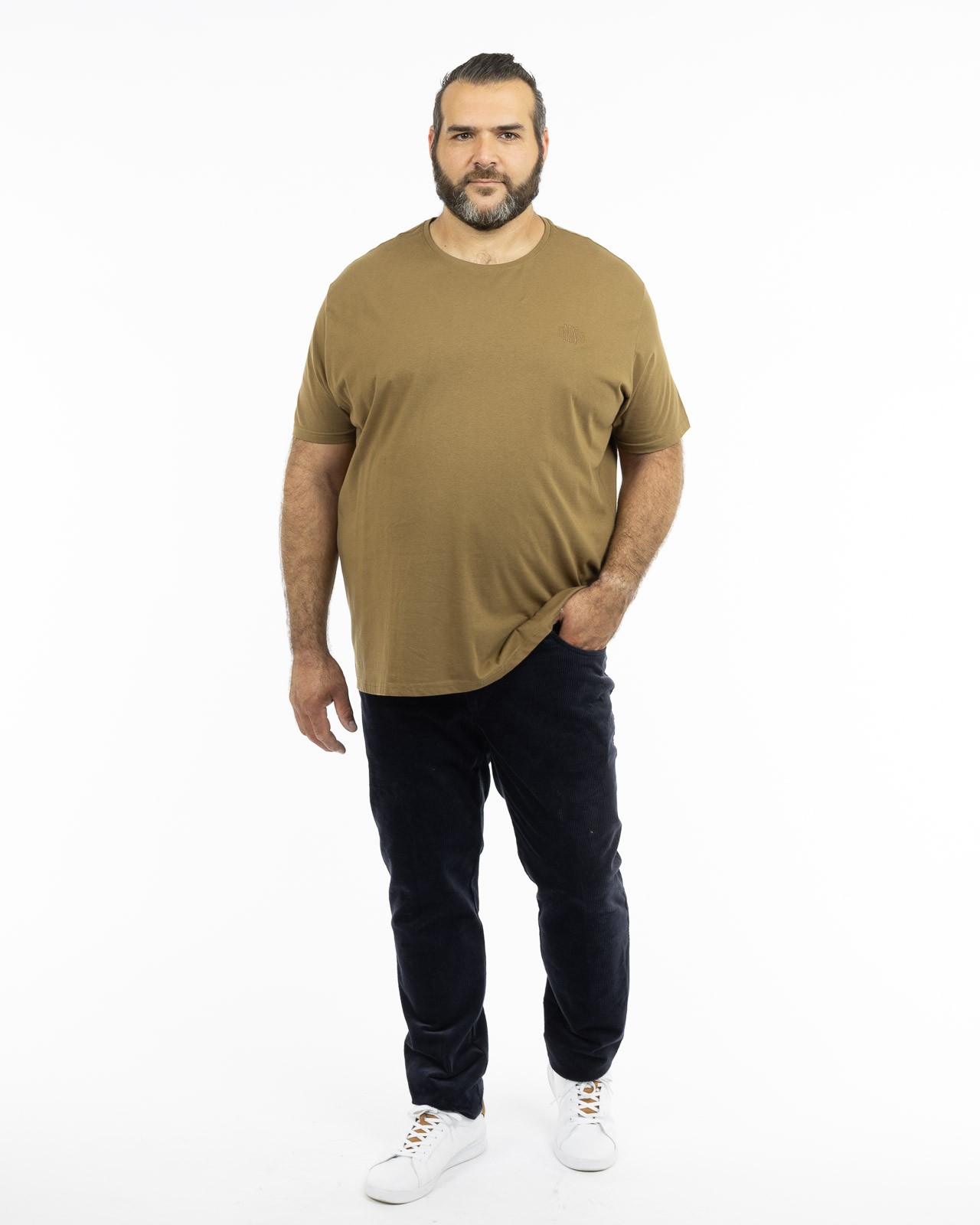 T-shirt uni grande taille camel
