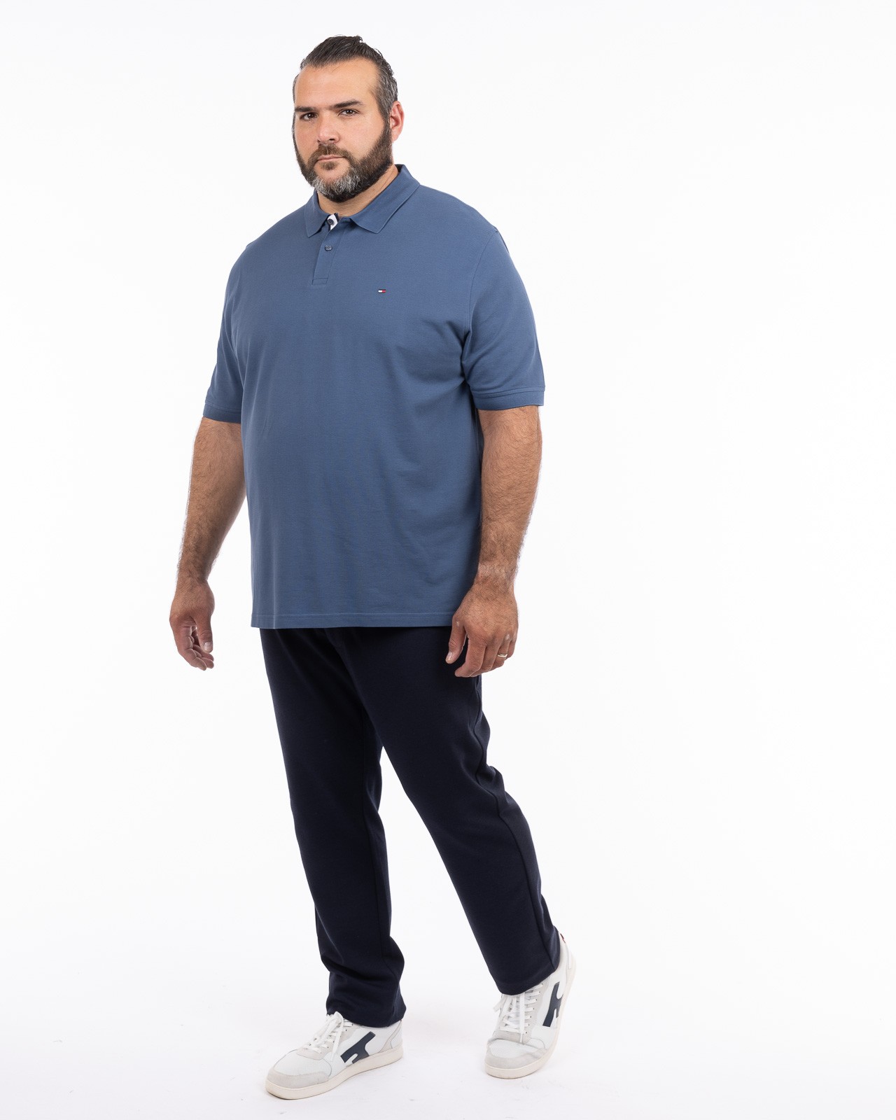 Polo piqué grande taille bleu