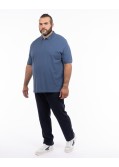 Polo piqué grande taille bleu