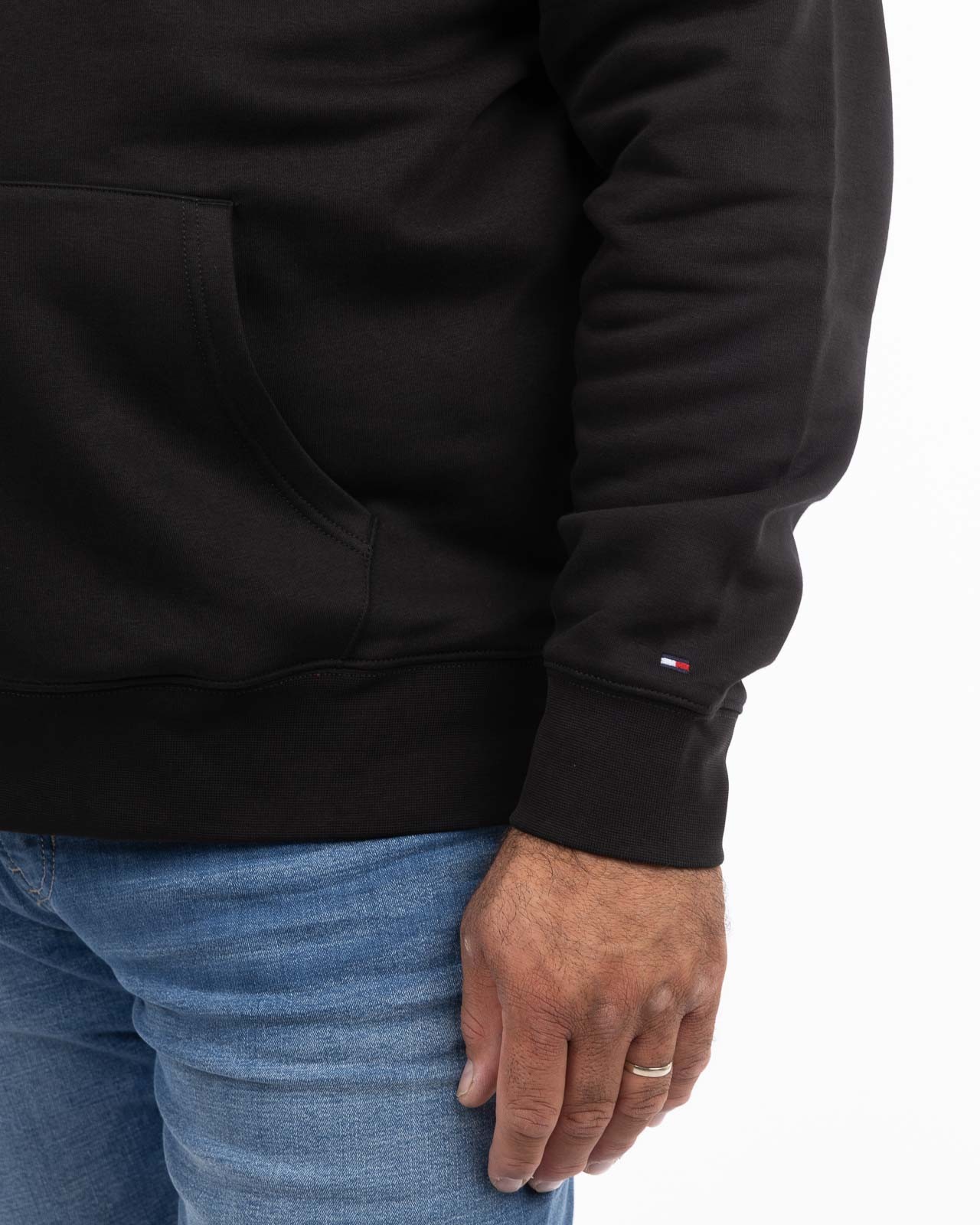 Sweat col camionneur grande taille noir