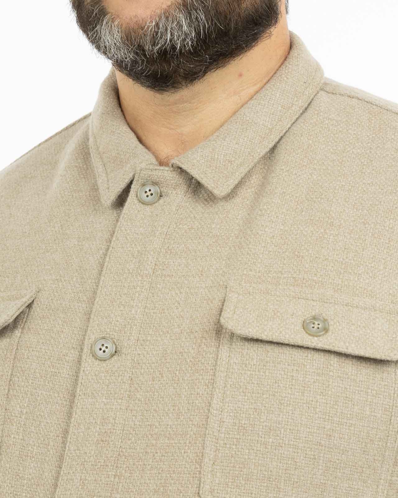 Surchemise en flanelle grande taille beige