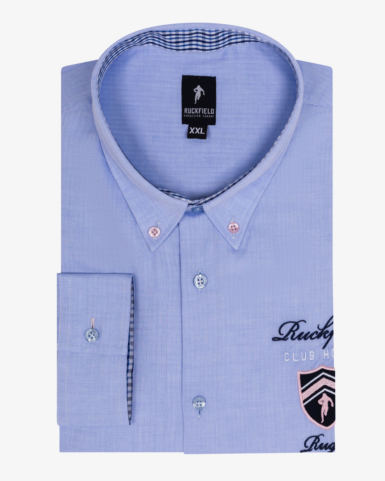 Chemise chevron grande taille bleu