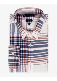 Chemise oxford à carreaux grande taille écru