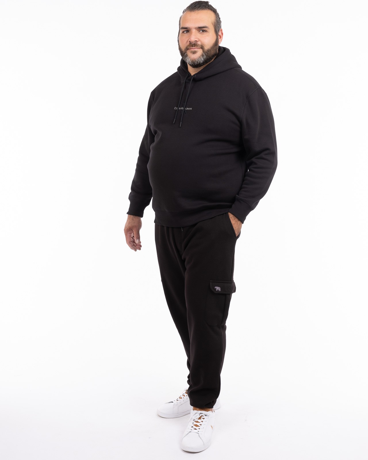 Bas de survêtement cargo grande taille noir