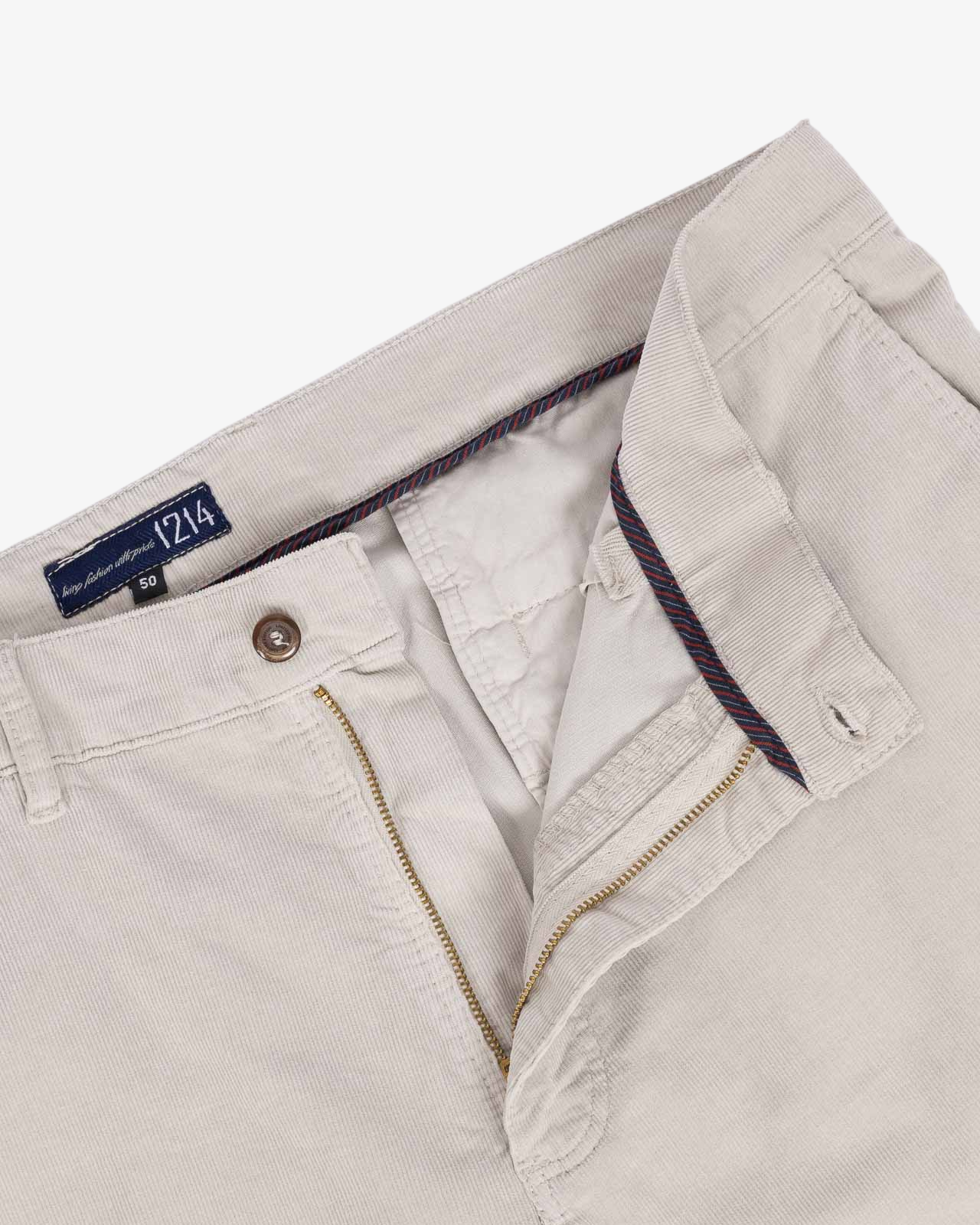 Pantalon chino pour homme grand en velours écru