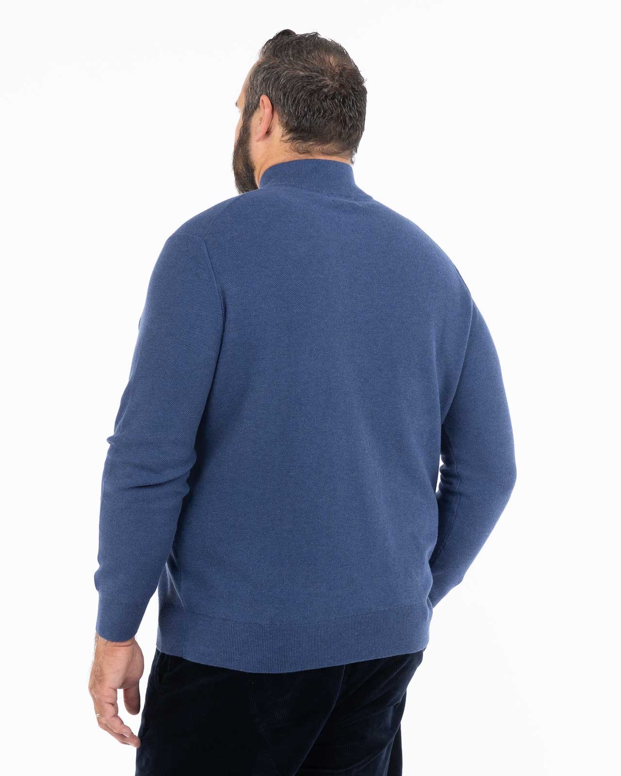 Pull armuré grande taille bleu