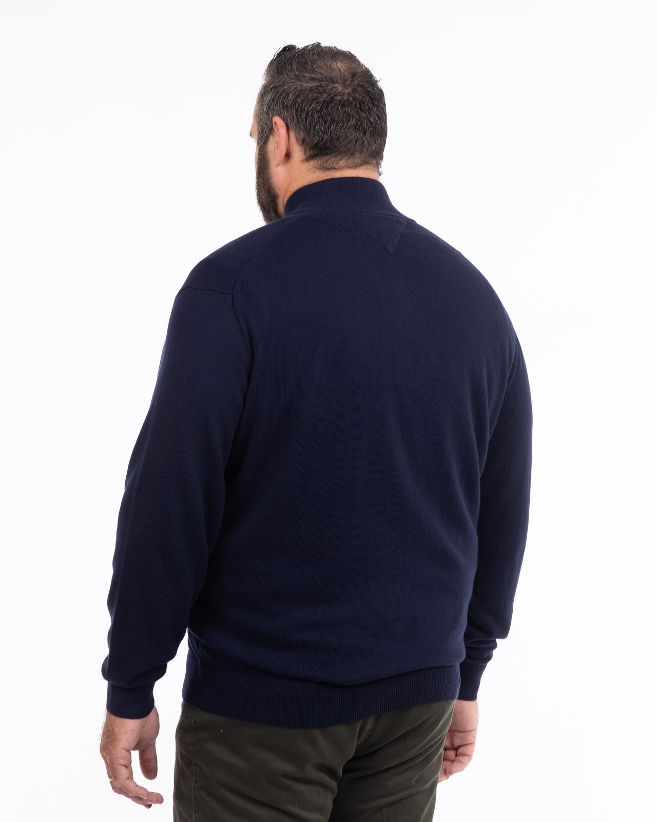 Gilet pima coton et cachemire grande taille bleu marine
