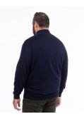 Gilet pima coton et cachemire grande taille bleu marine