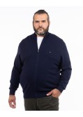 Gilet pima coton et cachemire grande taille bleu marine