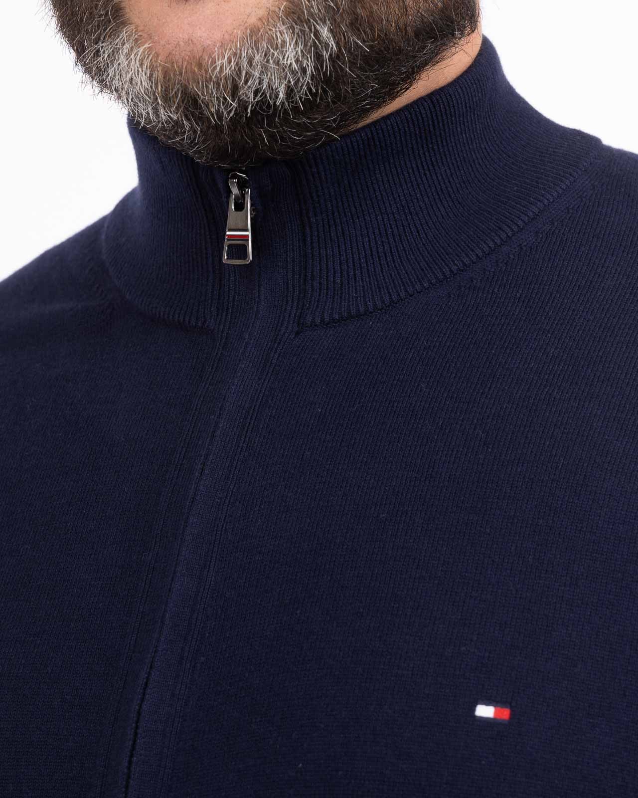 Gilet pima coton et cachemire grande taille bleu marine