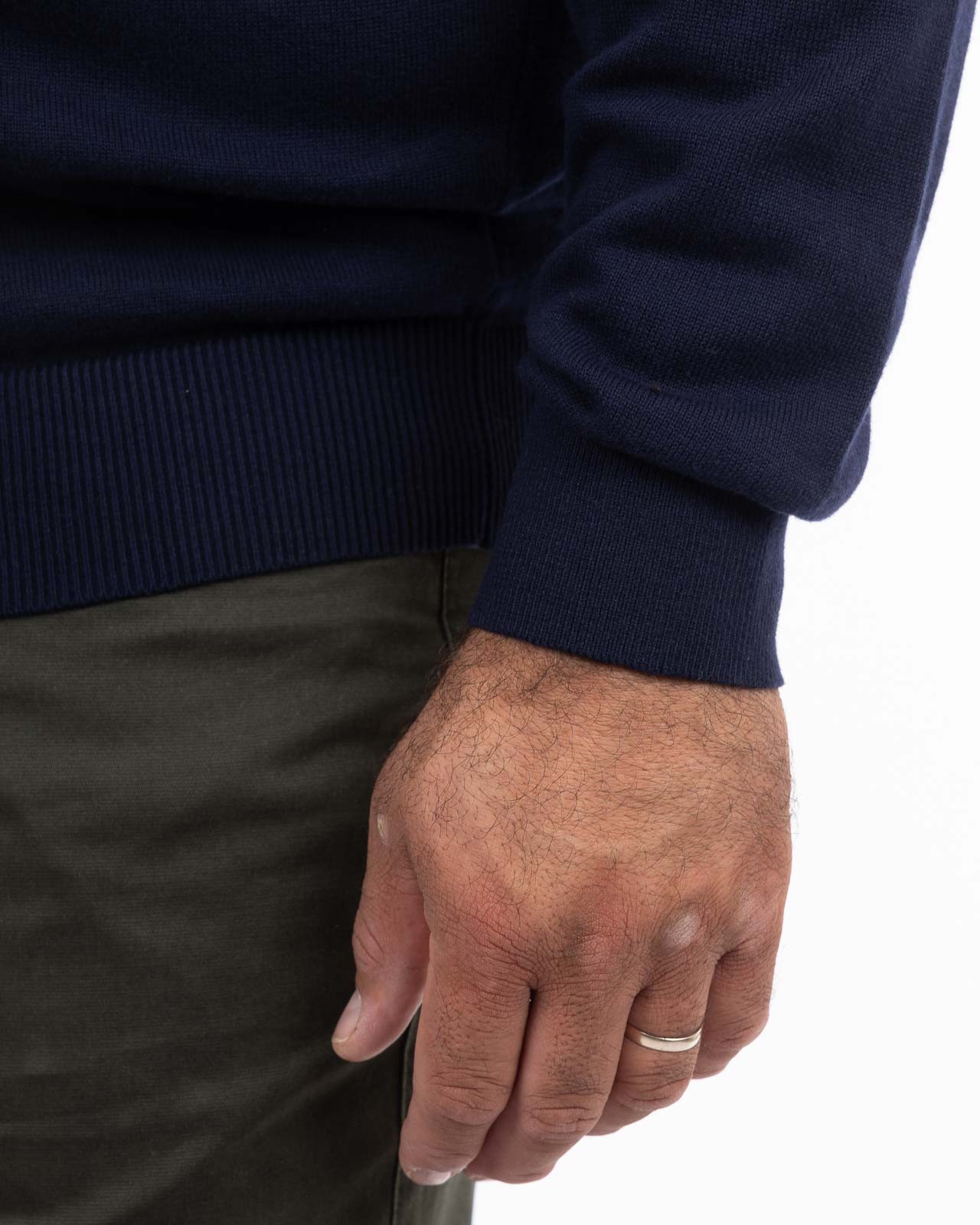 Gilet pima coton et cachemire grande taille bleu marine