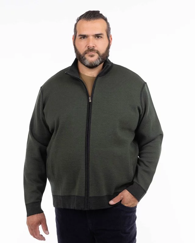 Gilet zippé grande taille vert foncé
