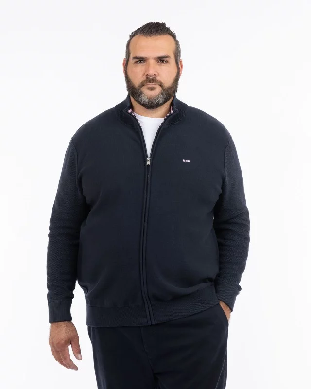 Gilet zippé grande taille bleu marine