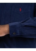 Chemise en velours zippée grande taille bleu marine