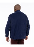 Chemise en velours zippée grande taille bleu marine