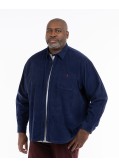 Chemise en velours zippée grande taille bleu marine