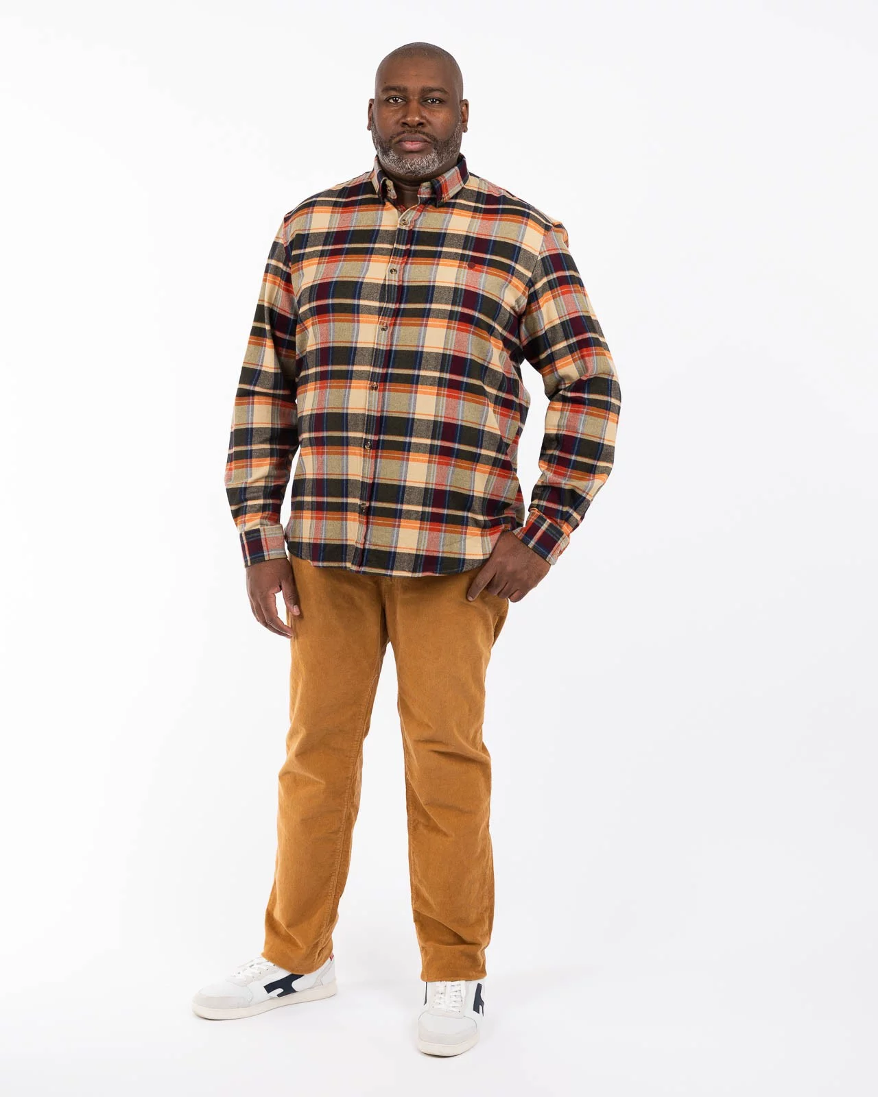 Chemise épaisse à carreaux grande taille orange