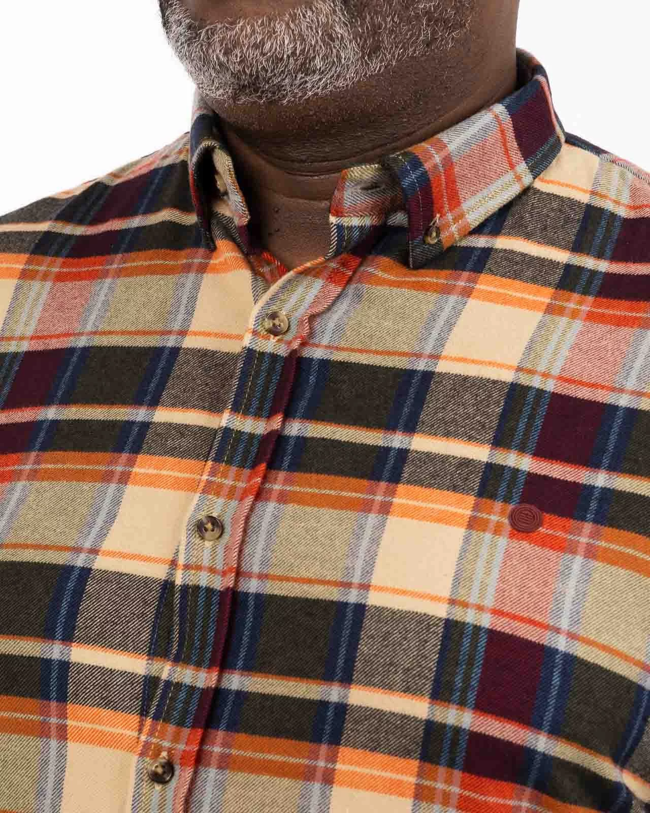 Chemise épaisse à carreaux grande taille orange