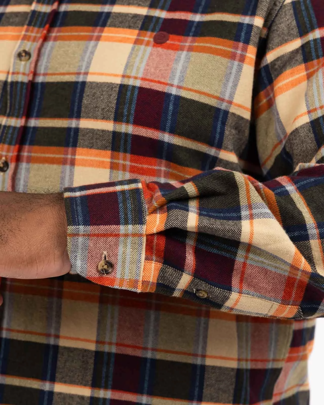 Chemise épaisse à carreaux grande taille orange