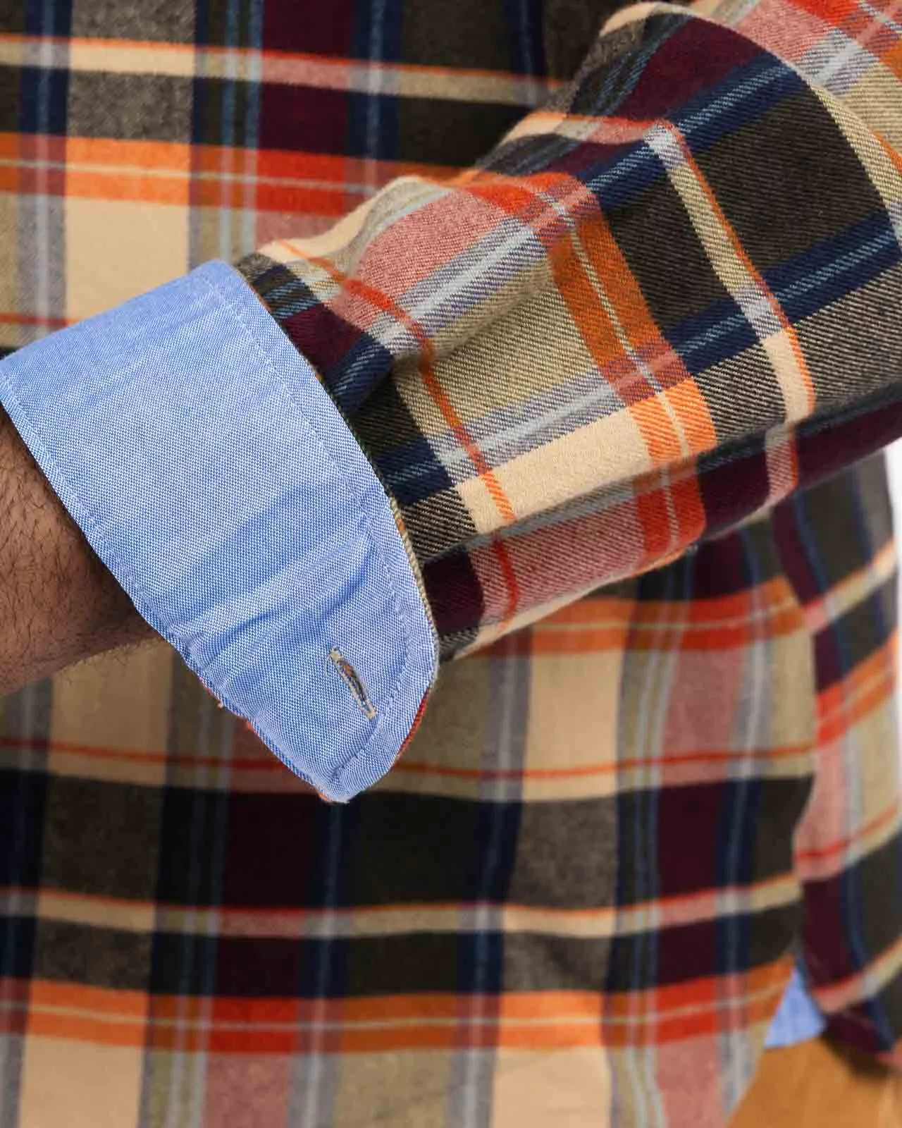 Chemise épaisse à carreaux grande taille orange