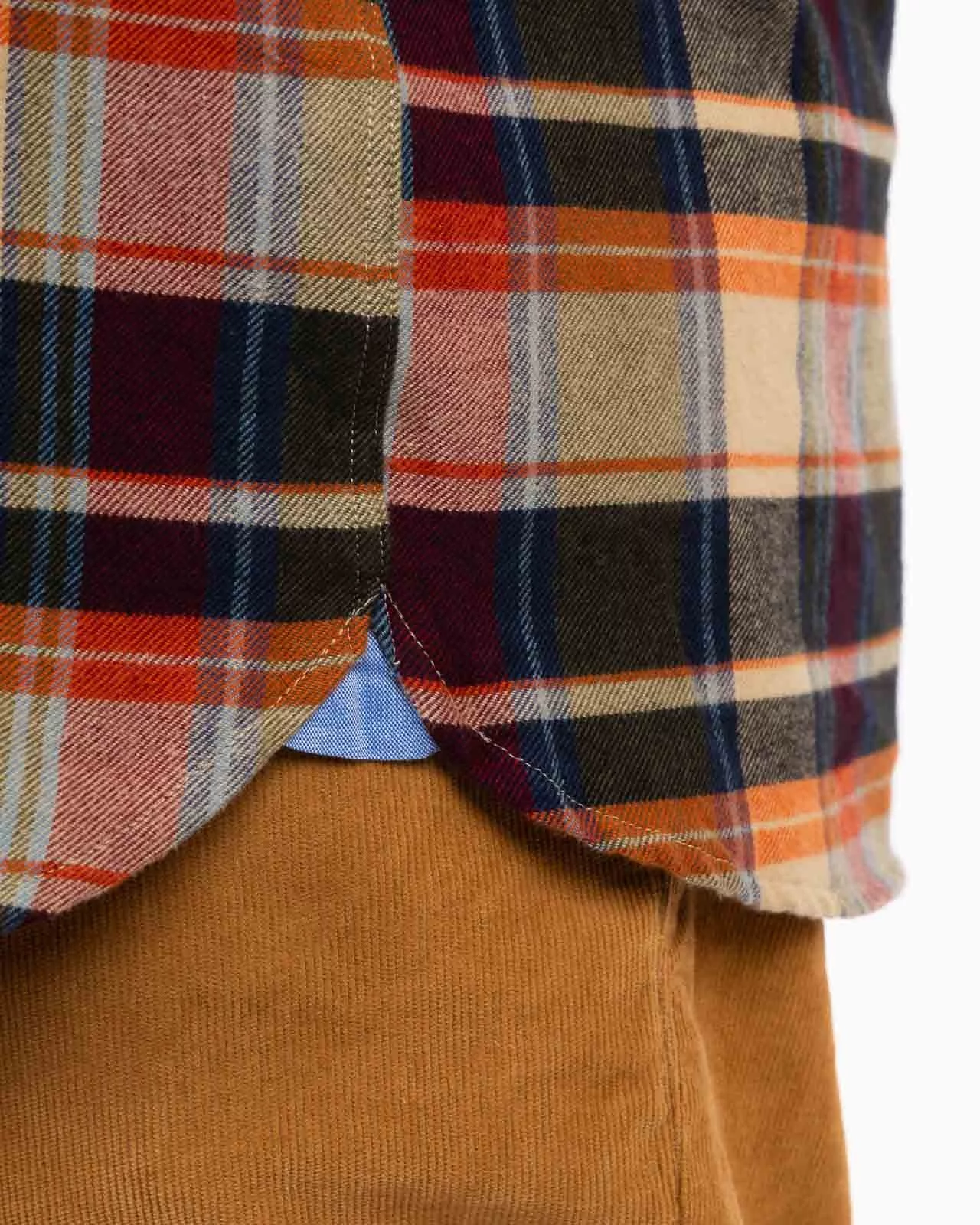 Chemise épaisse à carreaux grande taille orange