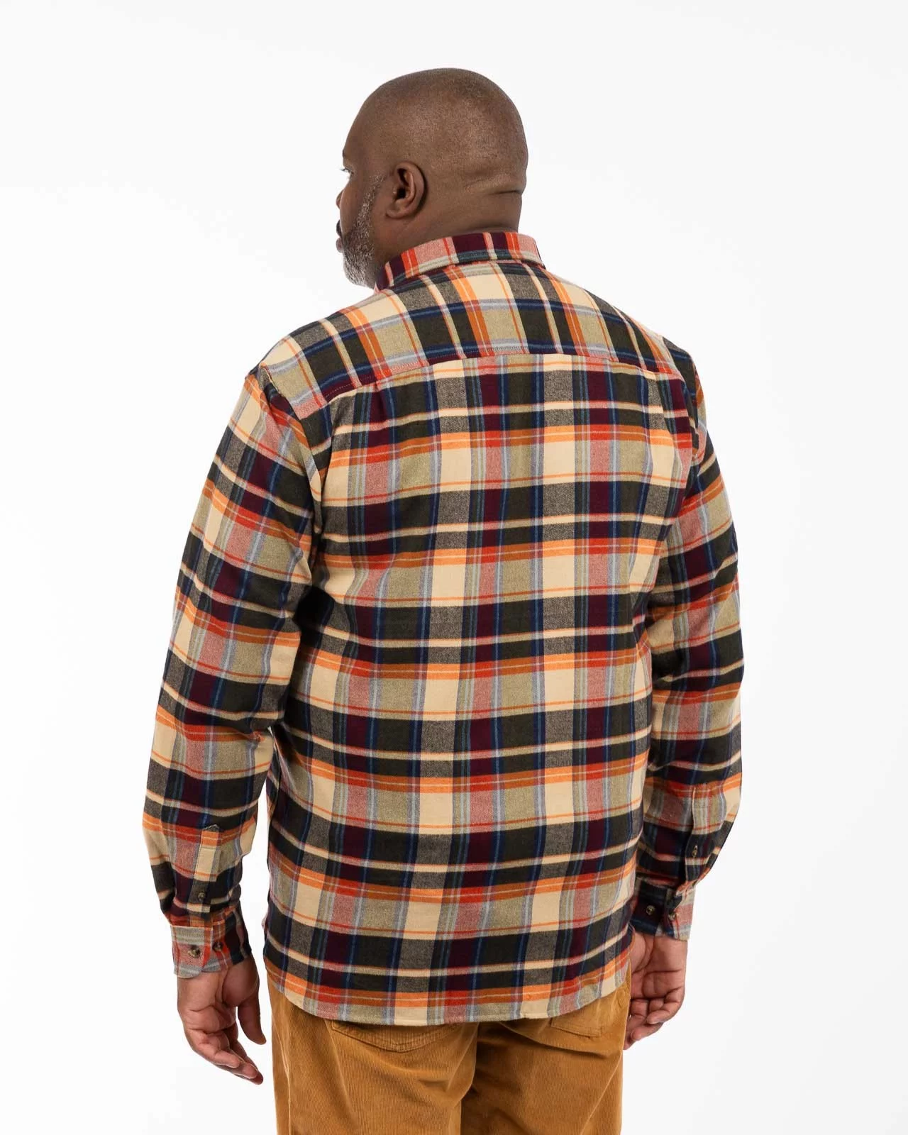 Chemise épaisse à carreaux grande taille orange