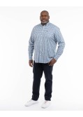 Chemise à petits carreaux grande taille bleu
