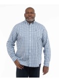 Chemise à petits carreaux grande taille bleu