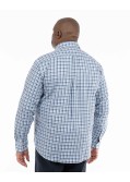 Chemise à petits carreaux grande taille bleu