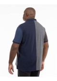 Polo piqué bicolore grande taille gris