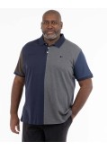 Polo piqué bicolore grande taille gris