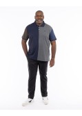 Polo piqué bicolore grande taille gris