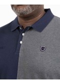 Polo piqué bicolore grande taille gris