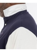 Polo manches longues bicolore grande taille bleu marine