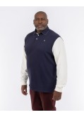 Polo manches longues bicolore grande taille bleu marine