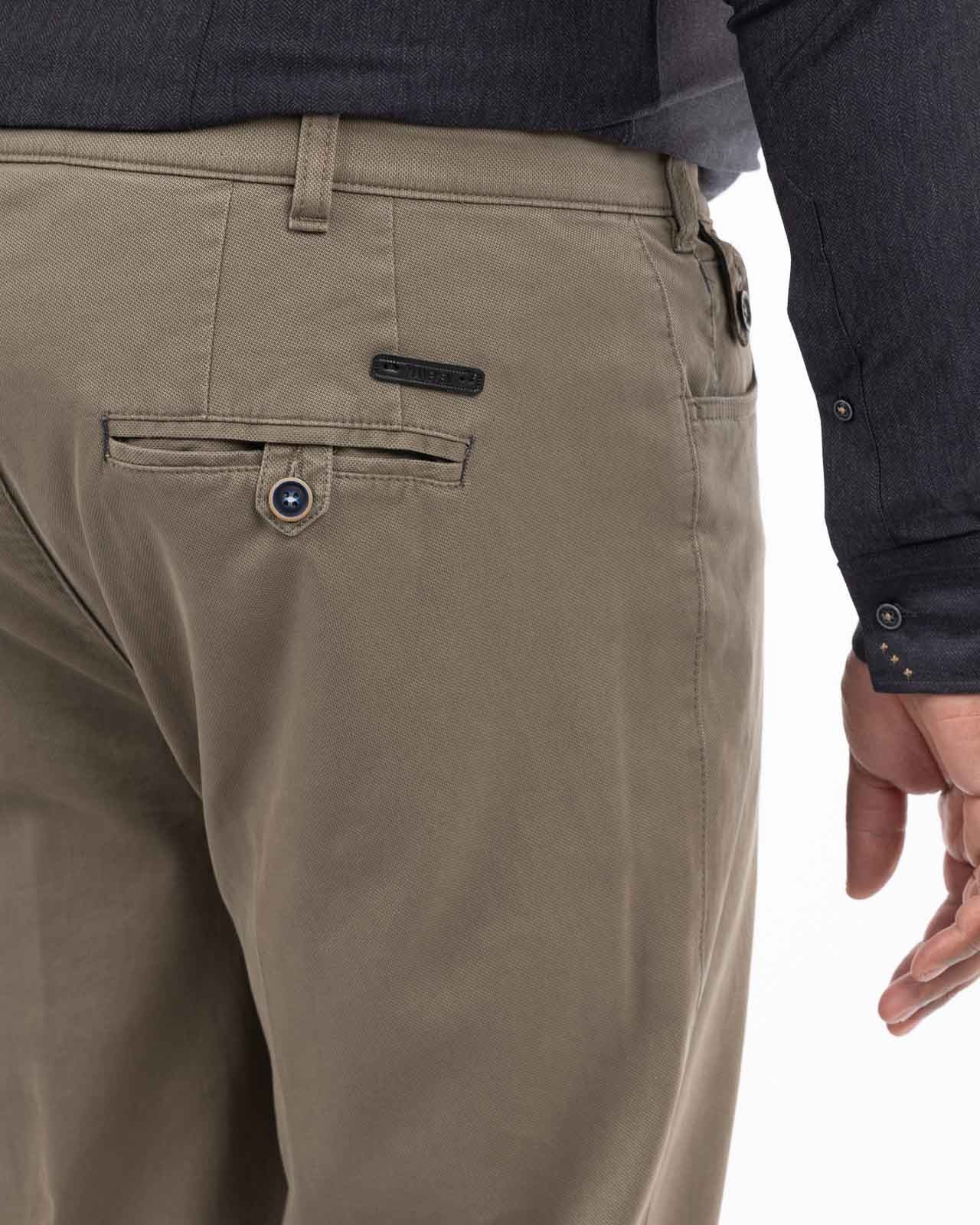 Pantalon chino armuré grande taille beige