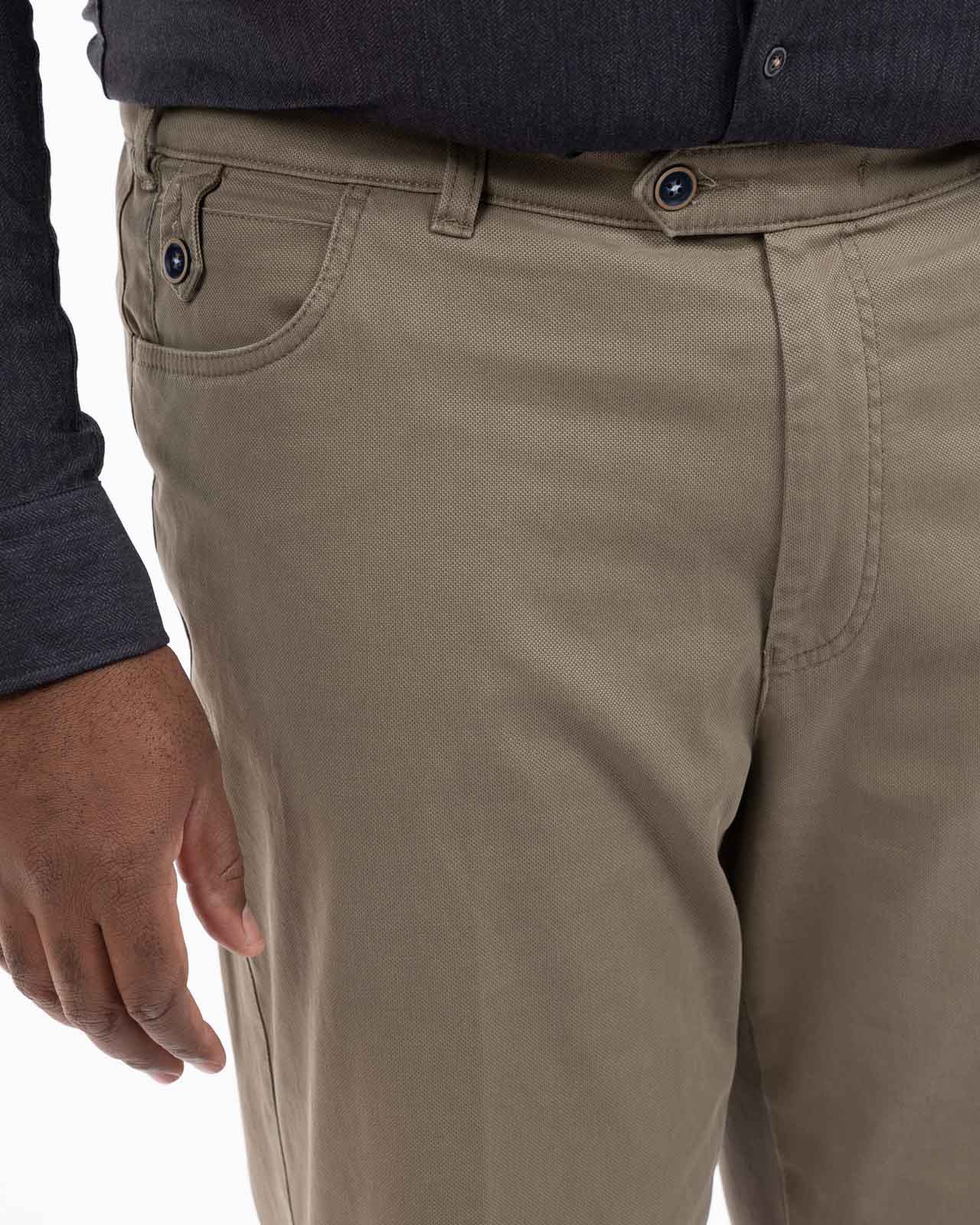Pantalon chino armuré grande taille beige