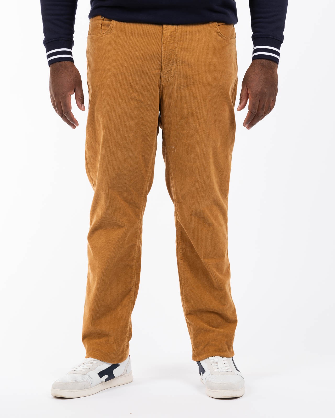 Pantalon 5 poches en velours grande taille camel