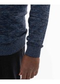Pull mouliné homme grand bleu