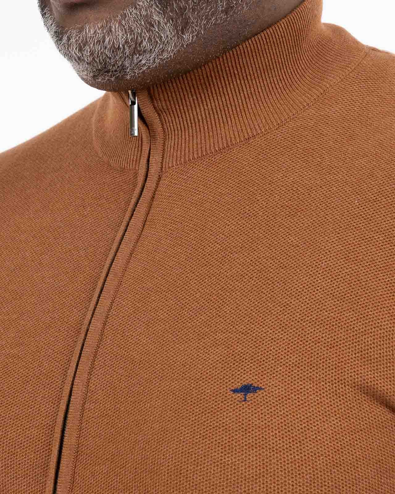 Gilet zippé grande taille marron