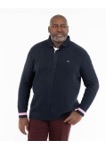 Pull col polo grande taille bleu marine