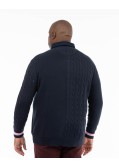 Pull col polo grande taille bleu marine
