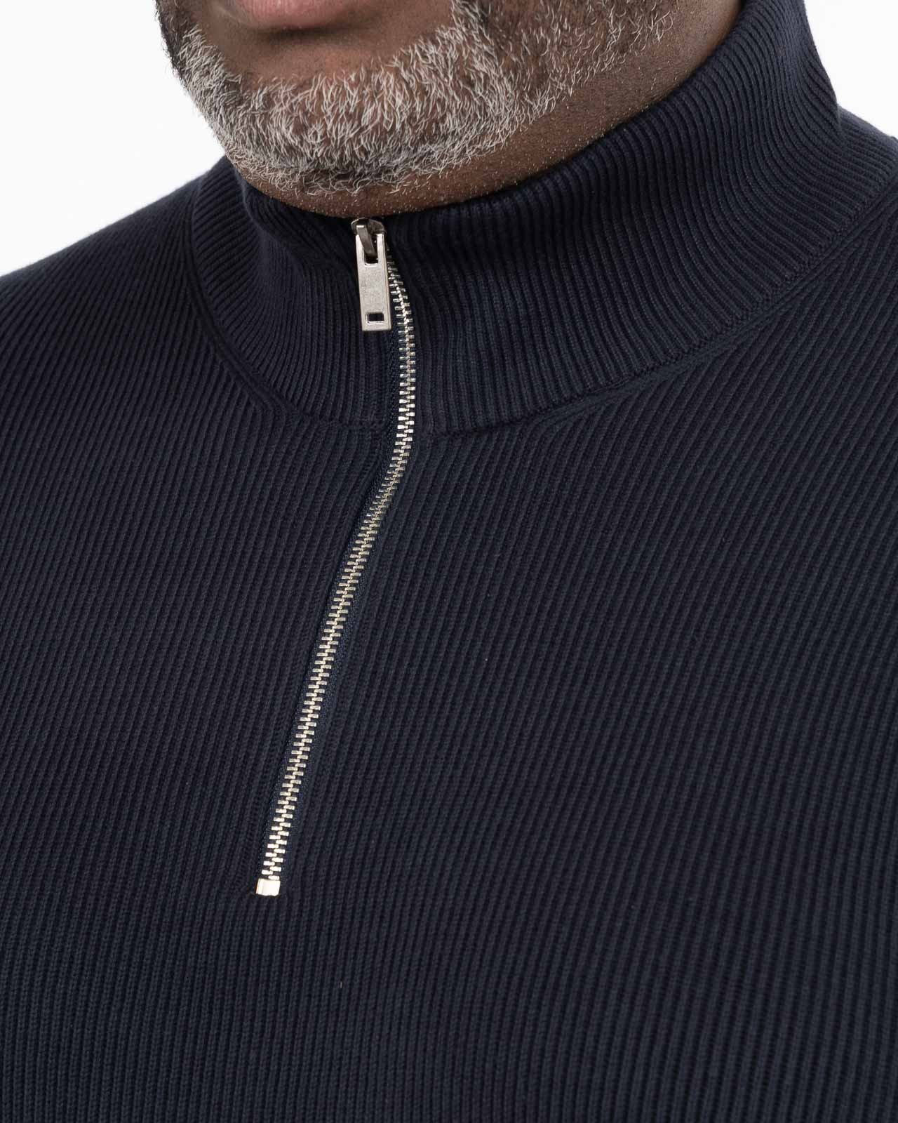 Pull col camionneur grande taille bleu marine